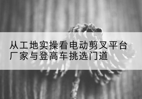 相城电动剪叉升降平台厂家-从工地实操看电动剪叉平台厂家与登高车挑选门道